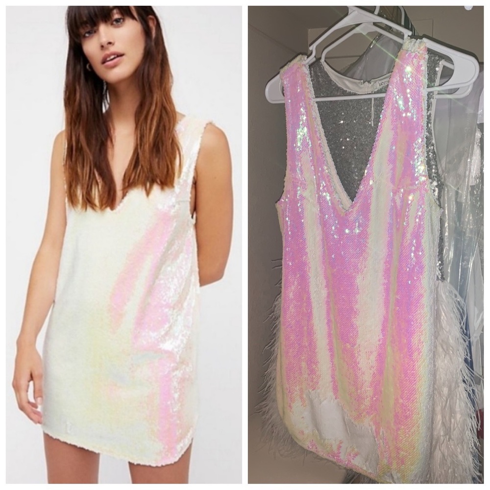 New S free people mini sequin dress